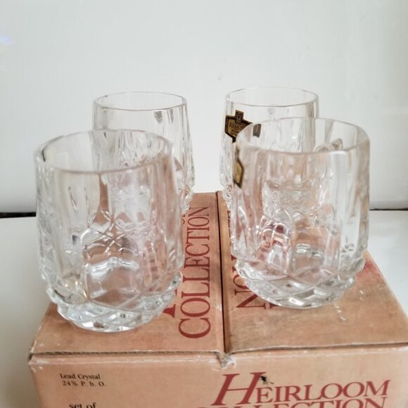 Crystal Liqueur Glasses Heirloom Collection with Finger Handle Lot of 4 Vintage - Picture 5 of 10